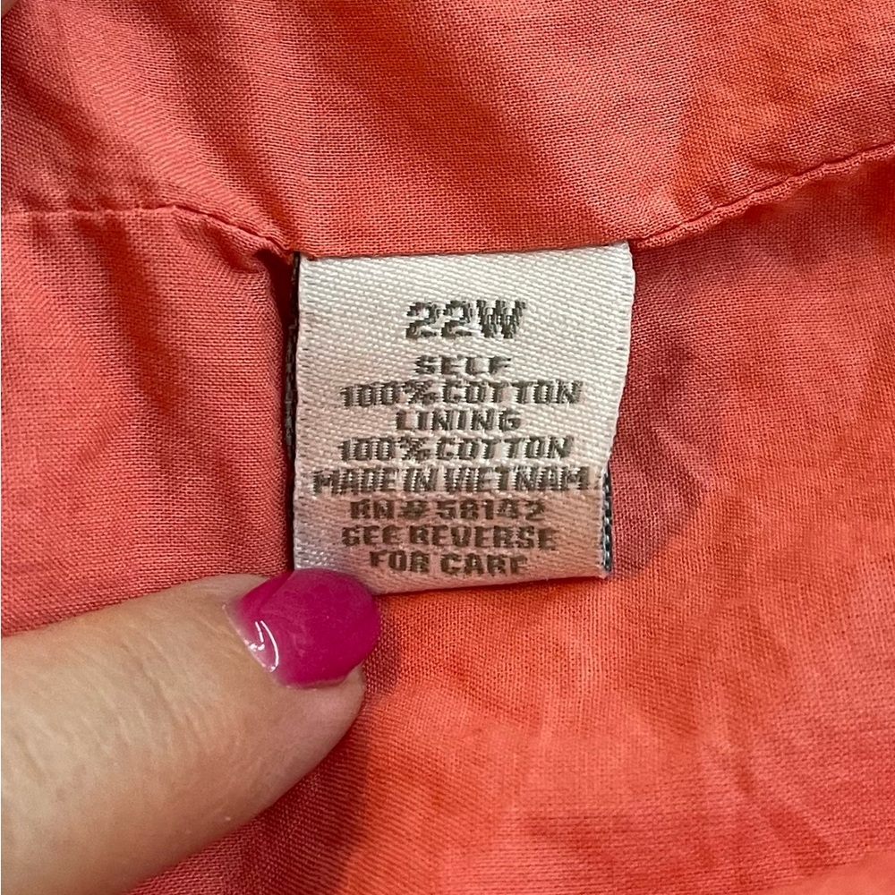 Dress Barn Coral/Brown Lined Dress Size 22W - Picture 7 of 7